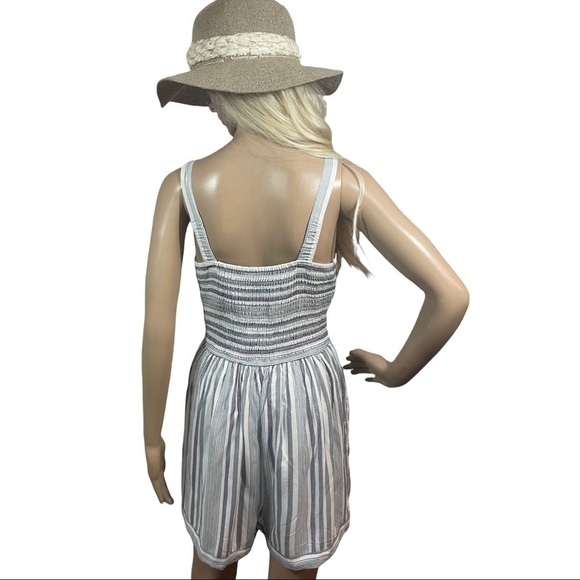 Japna purple blue and white striped shorts romper - Picture 6 of 9